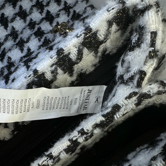 NWOT - JUSTFAB Purse Black + White Tweeded | Shoulder Bag - Picture 6 of 7